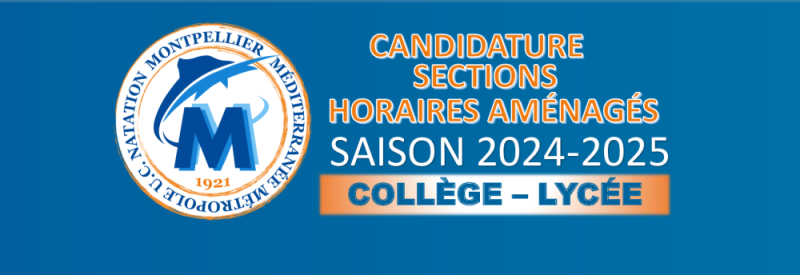 CANDIDATURES SECTIONS HORAIRES AMENAGES COLLEGE/LYCEE 2024-2025